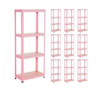 Thinia Home MegaPack 10 Estanterías Modulares Metálicas con 4 Baldas 240kg 60x30x148cm Thinia Home