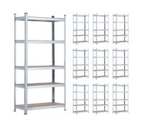 Thinia Home MegaPack 10 Estanterías Modulares Metálicas con 5 Baldas 875kg 90x40x180cm Thinia Home