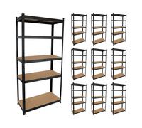 Thinia Home MegaPack 10 Estanterías Modulares Metálicas con 5 Baldas 875kg 90x40x180cm Thinia Home