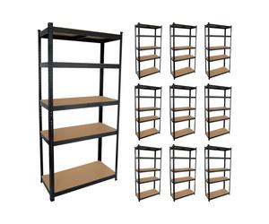 Thinia Home MegaPack 10 Estanterías Modulares Metálicas con 5 Baldas 875kg 90x40x180cm Thinia Home