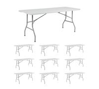 THINIA HOME MegaPack 10 Mesas Plegables 180cm Rectangulares Catering