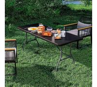 THINIA HOME Mesa Catering Plegable Portátil Rectangular 180 cm Multiusos: Camping, Eventos en Espacios Exteriores o Interiores | Resina y Patas Acero | 4-6 Personas y Carga de 150kg