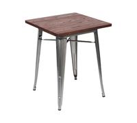 Thinia Home Mesa de Comedor Industrial Cuadrada de Madera y Acero 60x60x76cm Thinia Home
