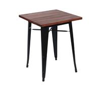 Thinia Home Mesa de Comedor Industrial Cuadrada de Madera y Acero 60x60x76cm Thinia Home