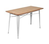 THINIA HOME Mesa de Comedor Industrial Rectangular de Madera y Acero 120x60x76cm