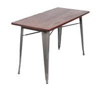 THINIA HOME Mesa de Comedor Industrial Rectangular de Madera y Acero 120x60x76cm