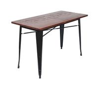 Thinia Home Mesa de Comedor Industrial Rectangular de Madera y Acero 120x60x76cm Thinia Home