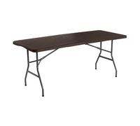 Thinia Home Mesa Plegable Rectangular para Catering Efecto Madera 180x74cm Thinia Home