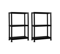 THINIA HOME Pack 2 Estanterías de Resina con 3 Baldas 75kg 61x31x91cm