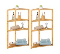 Thinia Home Pack 2 Estanterías Esquineras en Bambú con 3 Niveles Canoply 80x36.5x33.5cm Thinia Home
