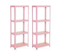 THINIA HOME Pack 2 Estanterías Metálicas con 4 Baldas Ajustables 148x60x30cm 240Kg