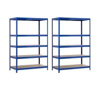 THINIA HOME Pack 2 Estanterías Modulares con 5 Baldas Ajustables 180x120x60cm 1250Kg