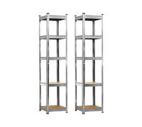 THINIA HOME Pack 2 Estanterías Modulares con 5 Baldas Ajustables 180x40x40cm 175Kg