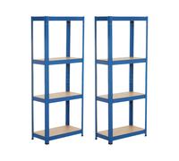 THINIA HOME Pack 2 Estanterías Metálicas con 4 Baldas Ajustables 148x60x30cm 240Kg