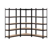 Thinia Home Pack 2 Estanterías Modulares y 1 Esquinera con 5 baldas 2625kg 136x40x180cm Thinia Home