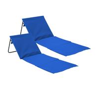 THINIA HOME - Esterilla Plegable de Playa Acolchada con Respaldo (Pack 2), Acero y Tela Oxford, Jardín, Impermeable, 149.5x50.5x42 cm (Largo x Ancho x Alto), Color Gris, Azul, Verde, Rojo o Rosa