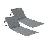 THINIA HOME - Esterilla Plegable de Playa Acolchada con Respaldo, Acero y Tela Oxford, Impermeable, Secado Rápido, Diseño Portátil, Bolsillo Trasero, Asa de Transporte, Pack 2