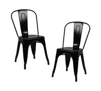 Thinia Home Pack 2 Sillas Apilables Industriales de Acero 45x45x85cm Thinia Home