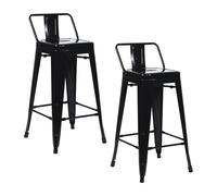 Thinia Home Pack 2 Taburetes Altos Industriales Apilables de Acero 41x41x85cm Thinia Home