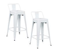 Thinia Home Pack 2 Taburetes Altos Industriales Apilables de Acero 41x41x85cm Thinia Home