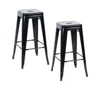 Thinia Home Pack 2 Taburetes Medios Industriales Apilables de Acero 43x43x76cm Thinia Home