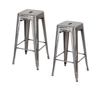 Thinia Home Pack 2 Taburetes Medios Industriales Apilables de Acero 43x43x76cm Thinia Home