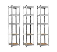 THINIA HOME Pack 3 Estanterías Modulares con 5 Baldas Ajustables 180x40x40cm 175Kg