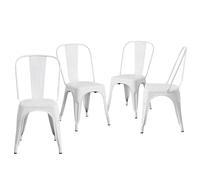 Thinia Home Strong Pack 4 Sillas Industriales Blancas