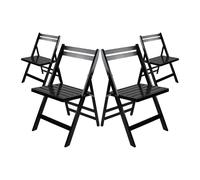 Thinia Home Pack 4 Sillas Plegables de Madera de Bambú Biano 46x44x78cm Thinia Home