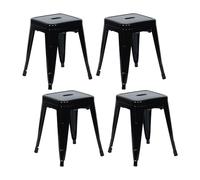 THINIA HOME Pack 4 Taburetes Bajos Industriales Apilables de Acero 38x38x46cm