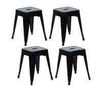Thinia Home Pack 4 Taburetes Bajos Industriales Apilables de Acero 38x38x46cm Thinia Home