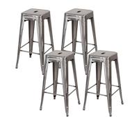 Thinia Home Pack 4 Taburetes Medios Industriales Apilables de Acero 43x43x76cm Thinia Home