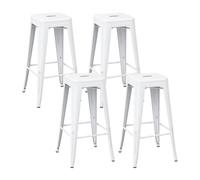 Thinia Home Pack 4 Taburetes Medios Industriales Apilables de Acero 43x43x76cm Thinia Home