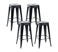 Thinia Home Pack 4 Taburetes Medios Industriales Apilables de Acero 43x43x76cm Thinia Home