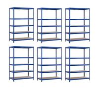 THINIA HOME Pack 6 Estanterías Modulares Metálicas con 5 Baldas 1250kg 120x60x180cm