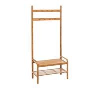 THINIA HOME Perchero con Banco y Zapatero en Bambú Canoply 170x73.5x34.5cm