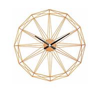 THINIA HOME - Reloj de Pared Moderno Dorado Ø80cm, Aluminio/Metal, Hogar, Oficina y Despacho, Movimiento Agujas Continuo, Extra Silencioso, Diseño Geométrico, Estilo Moderno, Color Dorado