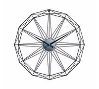 THINIA HOME - Reloj de Pared Moderno Negro Ø60cm, Aluminio/Metal, Hogar, Oficina y Despacho, Movimiento Agujas Continuo, Extra Silencioso, Diseño Geométrico, Estilo Moderno, Color Negro