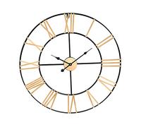 THINIA HOME Reloj de Pared Vintage Negro/Bronce Ø60cm