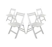 THINIA HOME Set 4 Sillas Plegables de Madera para Exterior Buiani - Sillas para Jardín, Terraza, Balcón o Patio - También Aptas para Interior - Sillas de Madera de Haya - Made in Italy