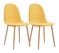 THINIA HOME - Silla Comedor Lino Nuova (Pack 2), Acero Efecto Madera, Tapizada en Lino, Salón, Dormitorio y Recibidor, Interior, Diseño Moderno, 51x44x91 cm (Largo x Ancho x Alto)
