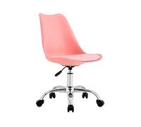 THINIA HOME Silla de Escritorio Ergonómica con Ruedas Eyre Silla Nórdica Acolchada Giratoria Moderna Altura Ajustable | Silla de Escritorio de Oficina Estudio Dormitorio 97x47x58cm