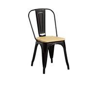 THINIA HOME Silla Industrial Strong con Asiento de Madera 45x54x85cm