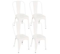 Thinia Home Strong Pack 4 Sillas Industriales Blancas