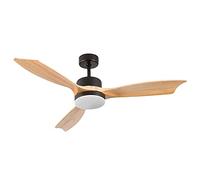 THINIA HOME - Ventilador de Techo con Luz Nueva York, 6 Velocidades, 56W, Ø148 cm, 3 Aspas Madera, Mando a Distancia, Temporizador, Función Verano/Invierno, Silencioso, Consumo Eficiente, Blanco/Negro