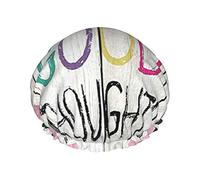 Think Good Thoughts Reutilizable Impermeable Lavable Ajustable Adecuado para mujeres Todas las longitudes de cabello Gorro de ducha