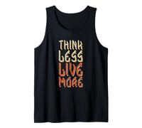 Think Less Live More - Diseño Retro de Citas motivacionales Camiseta sin Mangas