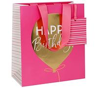 Think Of Me - Bolsa de regalo para mujer, diseño de globo dorado, tamaño mediano, color rosa