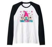 Think Pawsitive Dog Quote For Women Funny Puppy Dog GNOME Camiseta Manga Raglan
