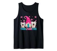 Think Pawsitive Dog Quote For Women Funny Puppy Dog GNOME Camiseta sin Mangas